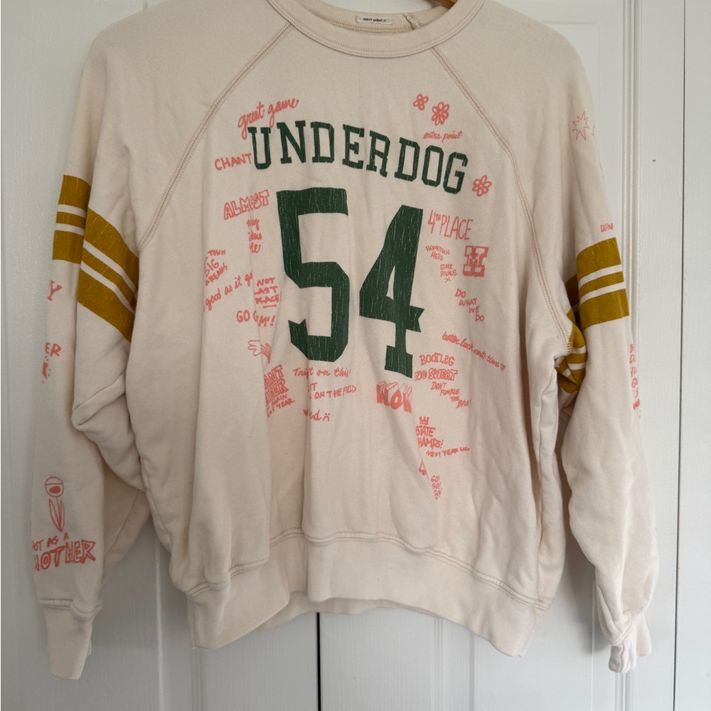 MOTHER Underdog The Biggie Concert Raglan Sweatshirt- M - Picture 5 of 9